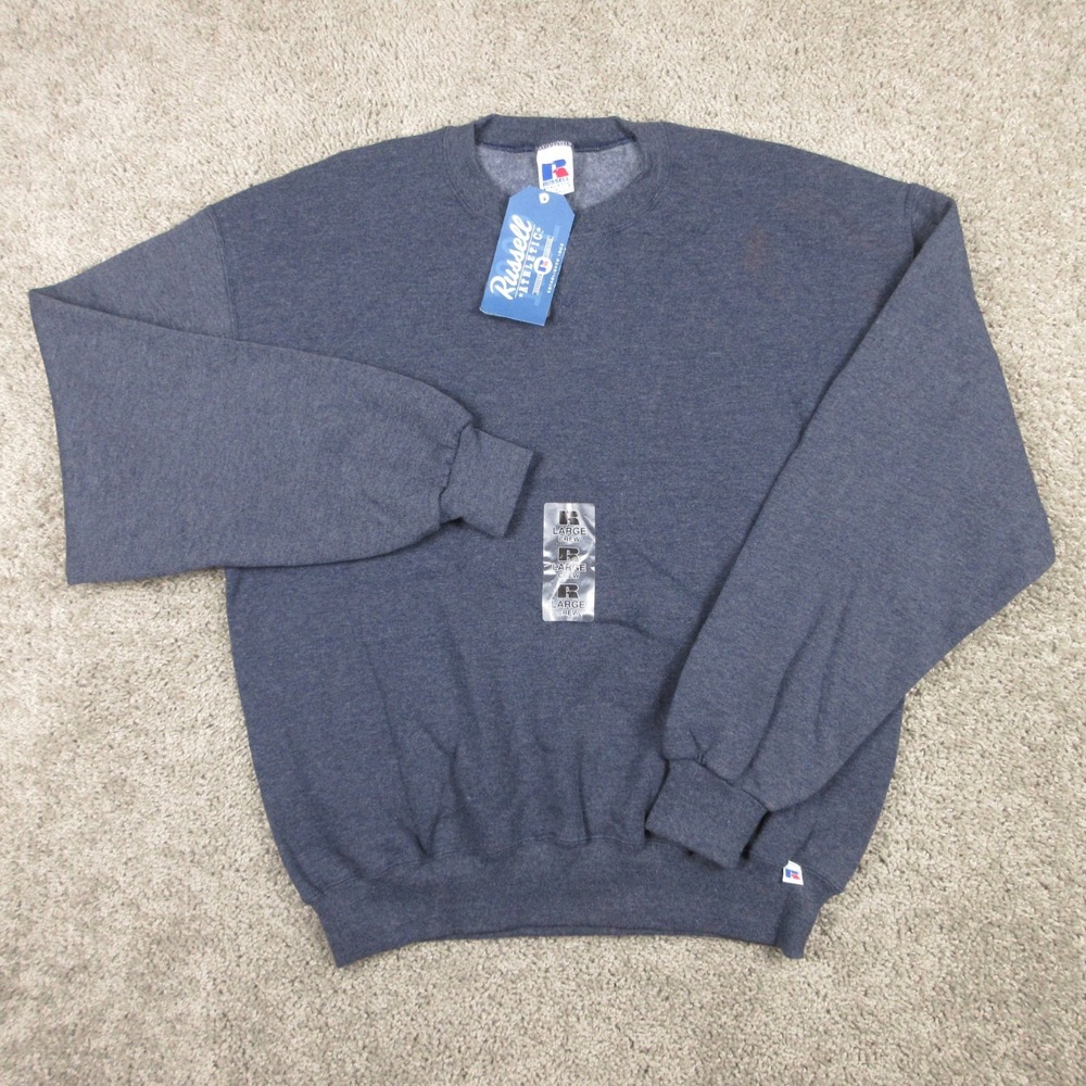 Vintage Russell Athletic Sweater Mens Large Blue Crewneck Sweatshirt Pullover